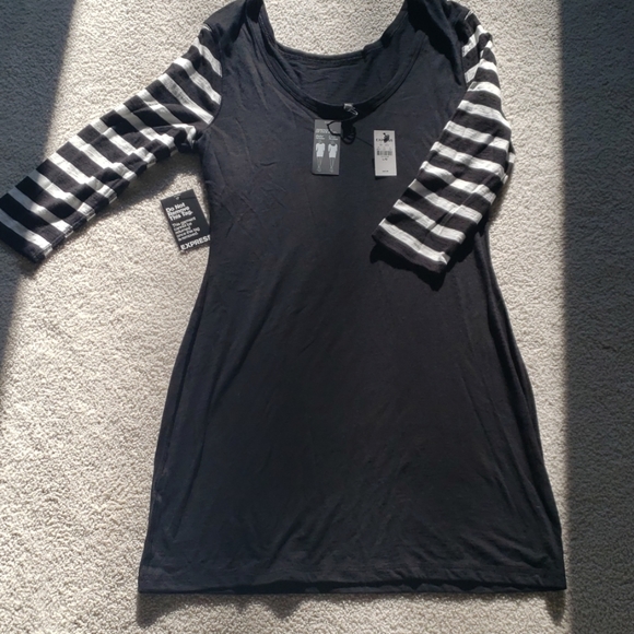 Express Dresses & Skirts - Black dress with black and white 3/4 length sleeve
